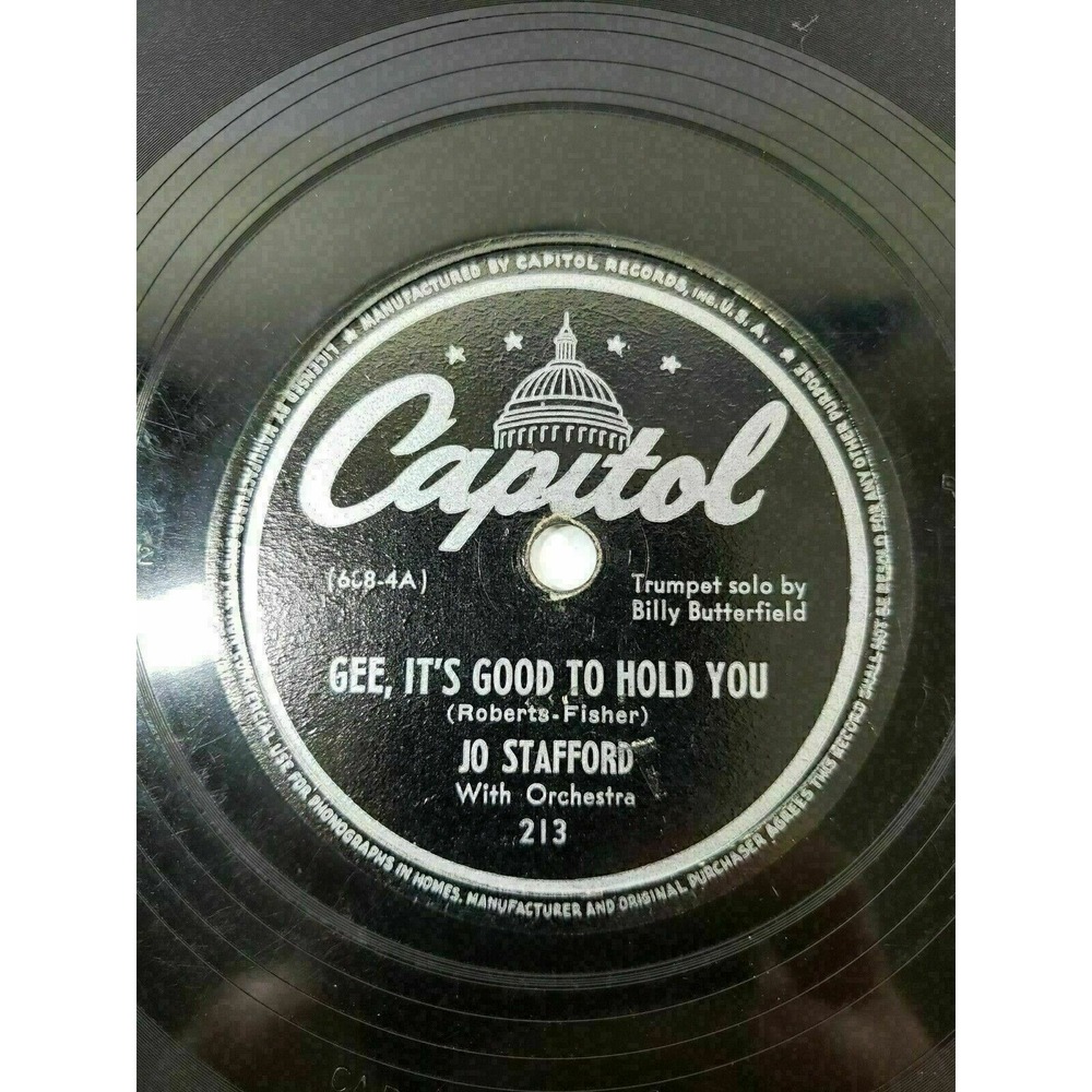 78rpm Capitol - Jo Stafford - Gee It's Good To Hold You & That's For Me V+/V+